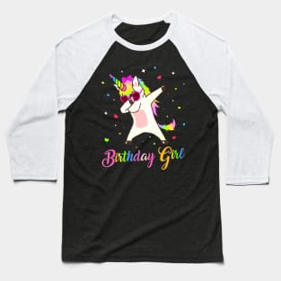 Unicorn Birthday Girl Dabbing Unicorn Birthday Princess Dab Baseball T-Shirt